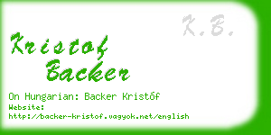 kristof backer business card